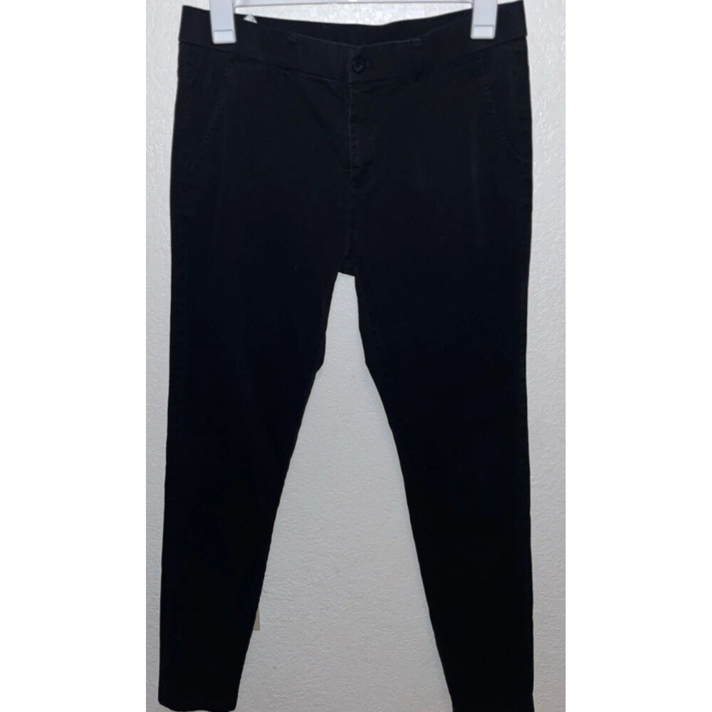 Plaid & Plain Black Pants Mens 34x34L Skinny Fit Stretch Chino Trousers Casual